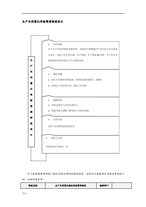 生产车间量化考核管理制度设计