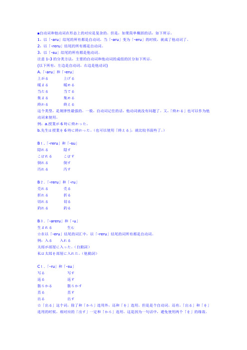 日语自动词与他动词区分