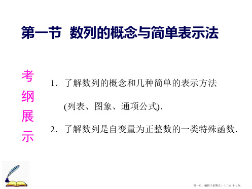 2015高考数学一轮复习精选课件：第5章 第1节  数列的概念与简单表示法