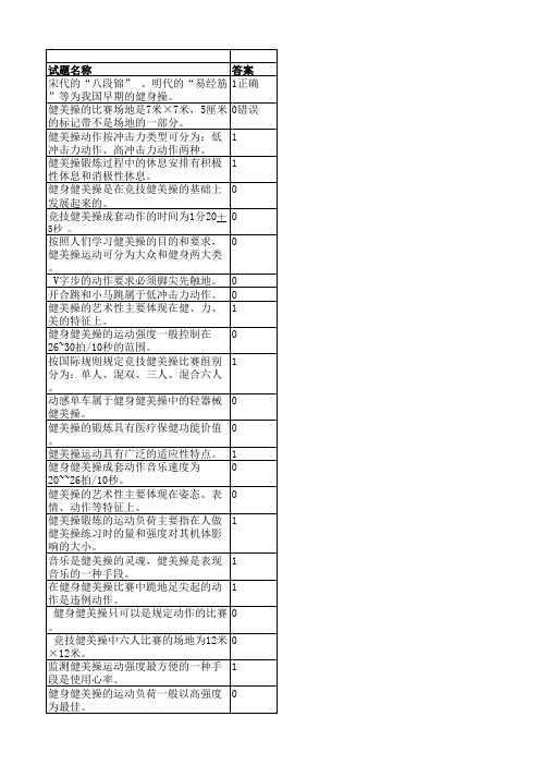 健美操判断题 完全版