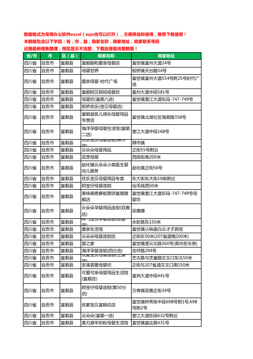 2020新版四川省自贡市富顺县月子服务工商企业公司商家名录名单黄页联系号码地址大全60家