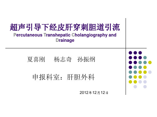 经皮肝穿刺胆道引流术ppt