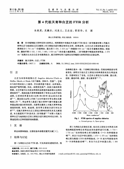 第4代航天育种白芷的FTIR分析