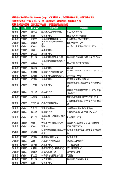 2020新版河北省邯郸市蓄电池工商企业公司商家名录名单黄页联系电话号码地址大全45家