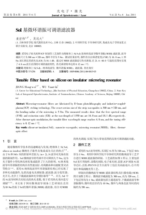 SoI基微环谐振可调谐滤波器