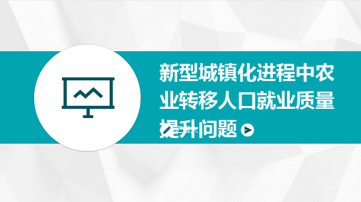 新型城镇化进程中农业转移人口就业质量提升问题