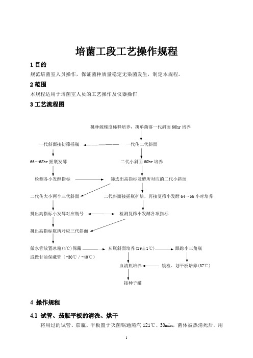 黄原胶车间培菌工段工艺操作规程