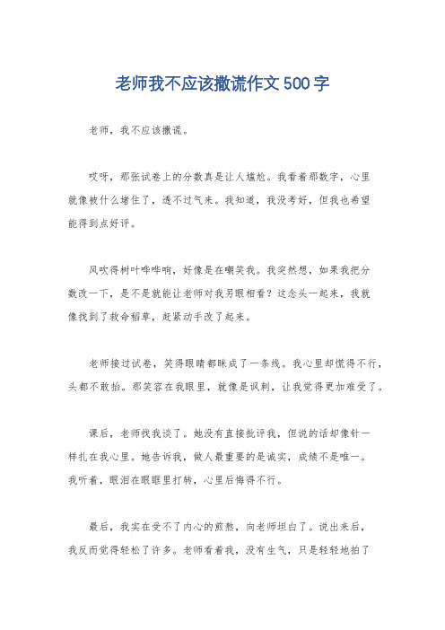 老师我不应该撒谎作文500字