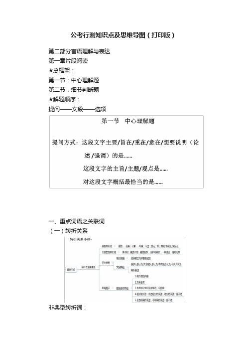 公考行测知识点及思维导图（打印版）