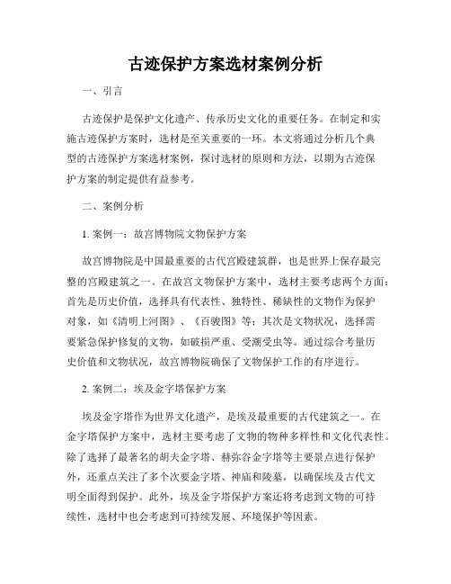 古迹保护方案选材案例分析