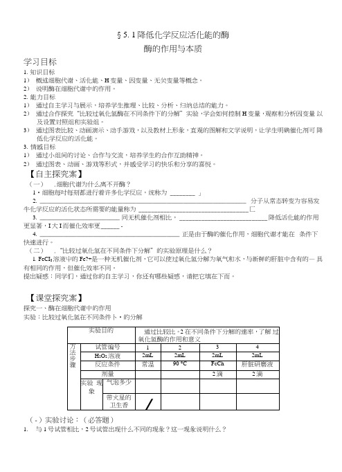 51酶的作用和本质(学案).doc