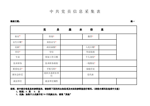 党员信息采集表