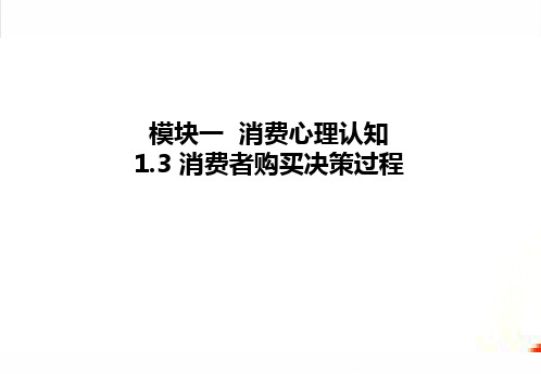 第三章  消费者购买决策过程  《消费心理学》PPT课件