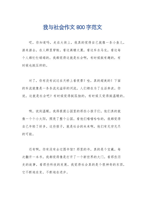 我与社会作文800字范文