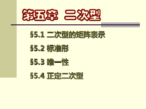 湖州师范学院高等代数第五章 二次型