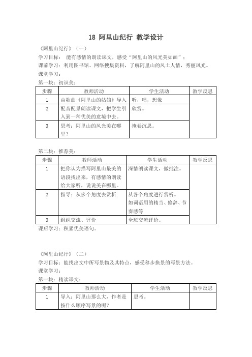 4.18阿里山纪行教案5(苏教版八年级上)