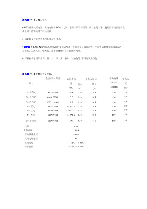 汽车灯专用光源F4.4白光