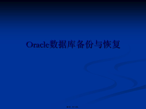 Oracle数据库备份与恢复实例讲解