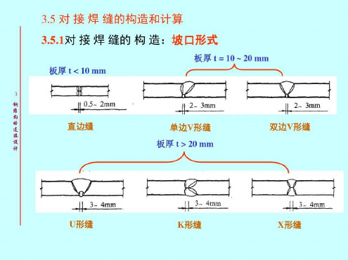 对接焊缝、角焊缝的构造和计算汇总