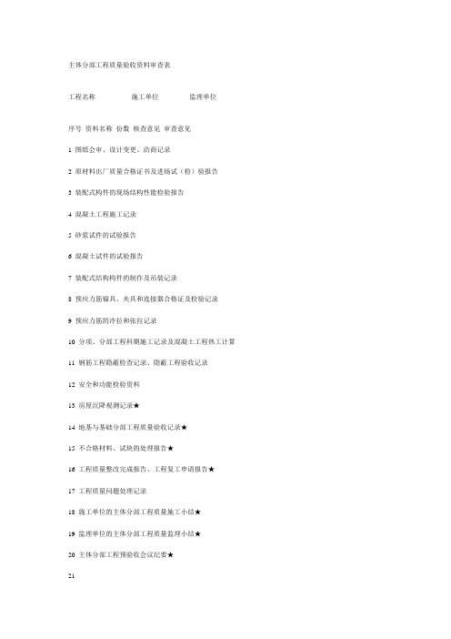 主体验收资料