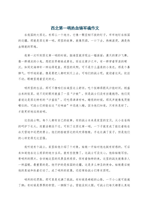 西北第一哨热血铸军魂作文