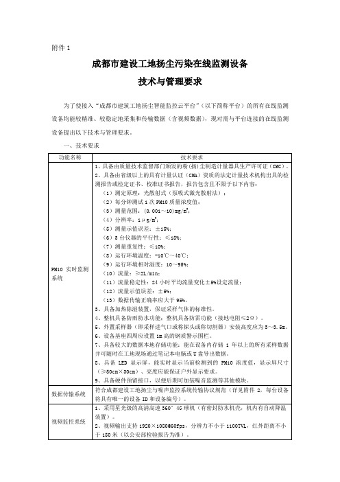 成都市建设工地扬尘污染在线监测