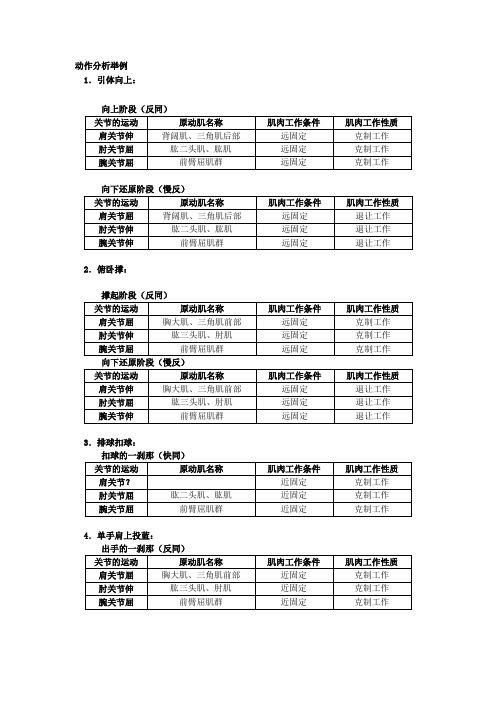 运动解剖学动作分析