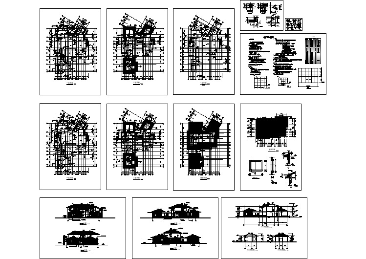 两层独立豪华别墅建筑施工图纸(含说明)