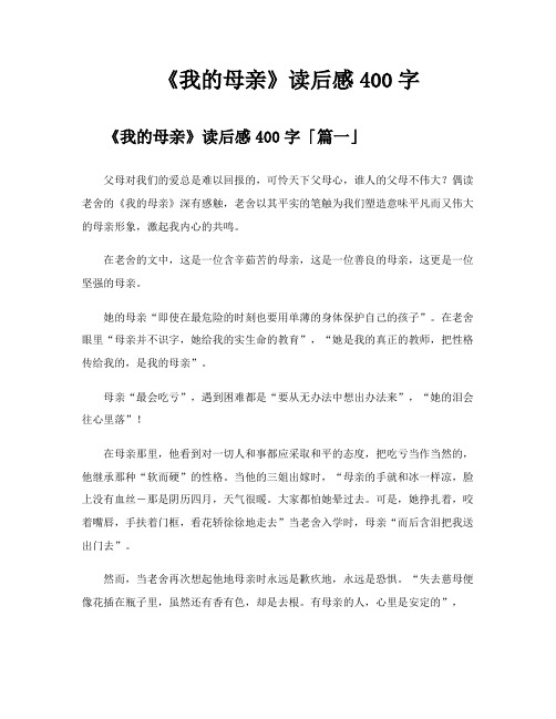 《我的母亲》读后感400字