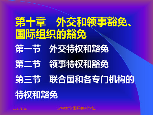 第十章外交和领事豁免、国际组织的豁