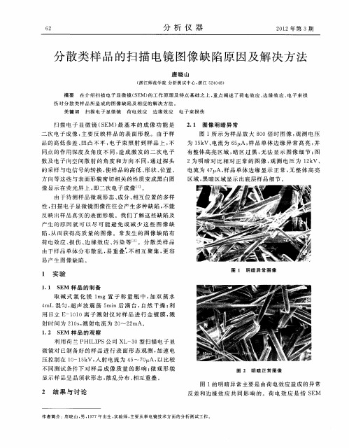 分散类样品的扫描电镜图像缺陷原因及解决方法