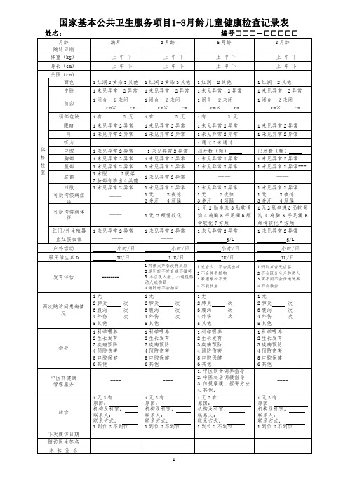 0-6岁儿童随访表