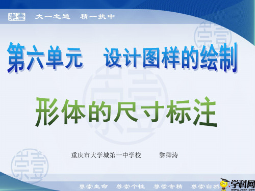 重庆大学城第一中学校高一通用技术课件：必修一第六单元第1课时形体的尺寸标注(共13张PPT)