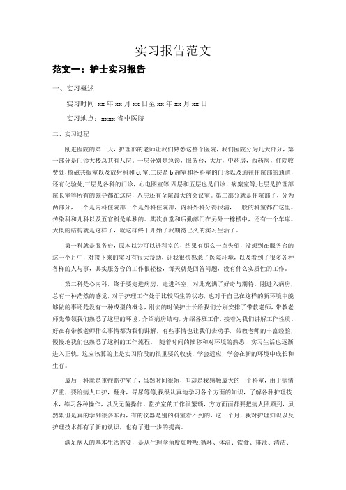 实习报告范文3000字
