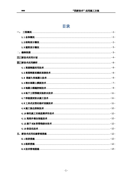 四新技术应用施工方案