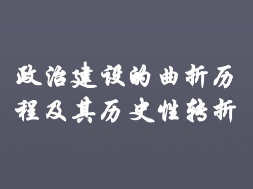 政治建设的曲折进程及其历史性转折