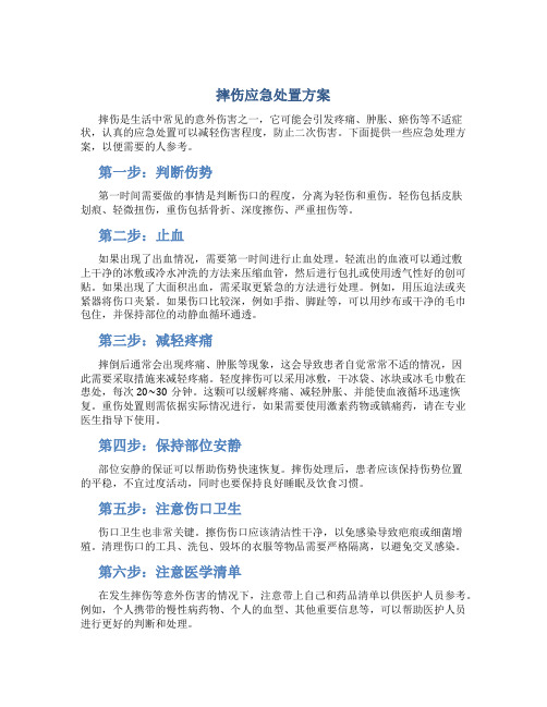 摔伤应急处置方案