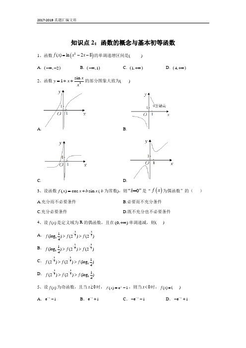 知识点2：函数的概念与基本初等函数