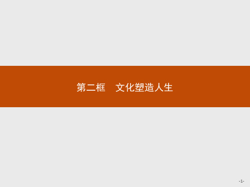 最新人教版高中思想政治必修三第一单元第二课 第二框 文化塑造人生