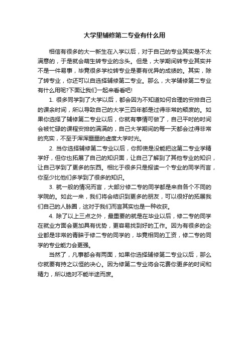 大学里辅修第二专业有什么用