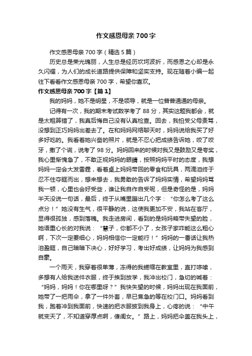 作文感恩母亲700字