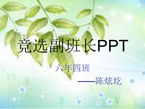 竞选副班长PPT