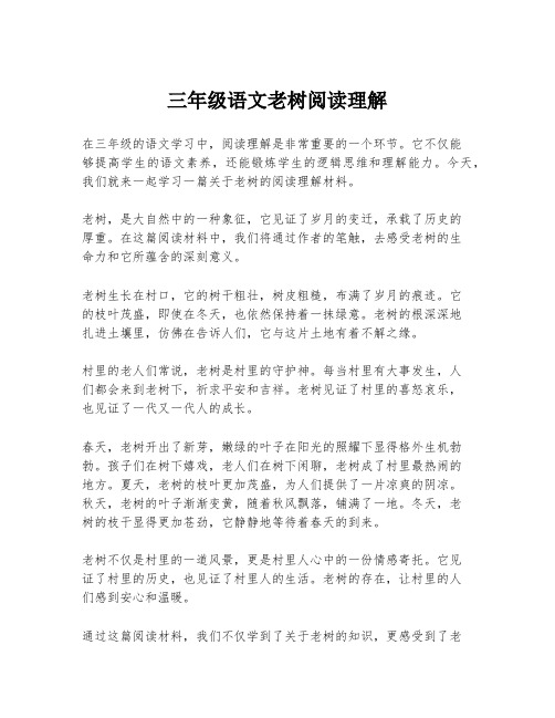 三年级语文老树阅读理解