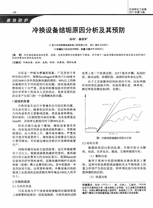 冷换设备结垢原因分析及其预防