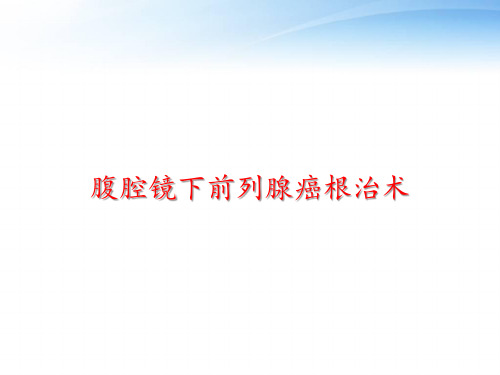 腹腔镜下前列腺癌根治术 ppt课件
