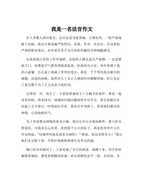 我是一名法官作文