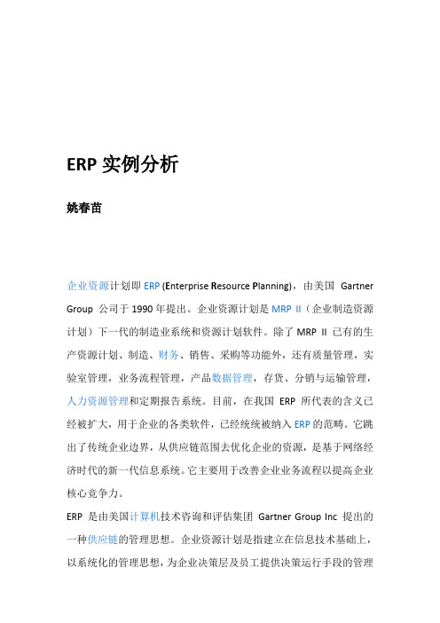 ERP实例分析