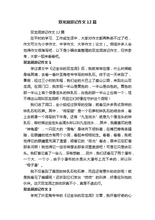 双龙洞游记作文12篇