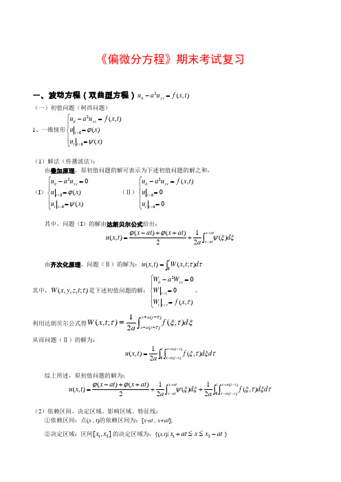 偏微分方程期末复习笔记