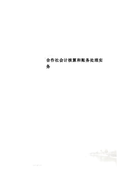 合作社会计核算和账务处理实务